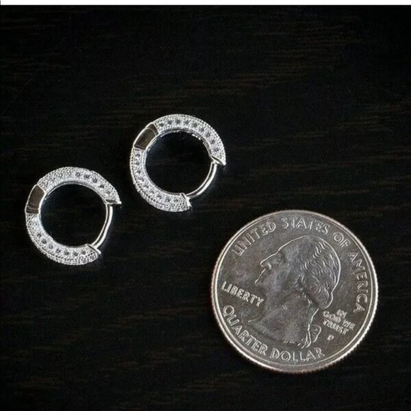 New silver, gold, rose gold Hoop unisex Earrings - Picture 9 of 9